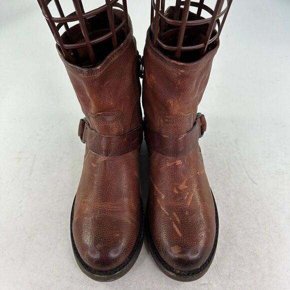 Olukai Nahuku Short Womens Distressed Brown Moto Boot US 8 Harness Ankle Boots - Picture 3 of 12